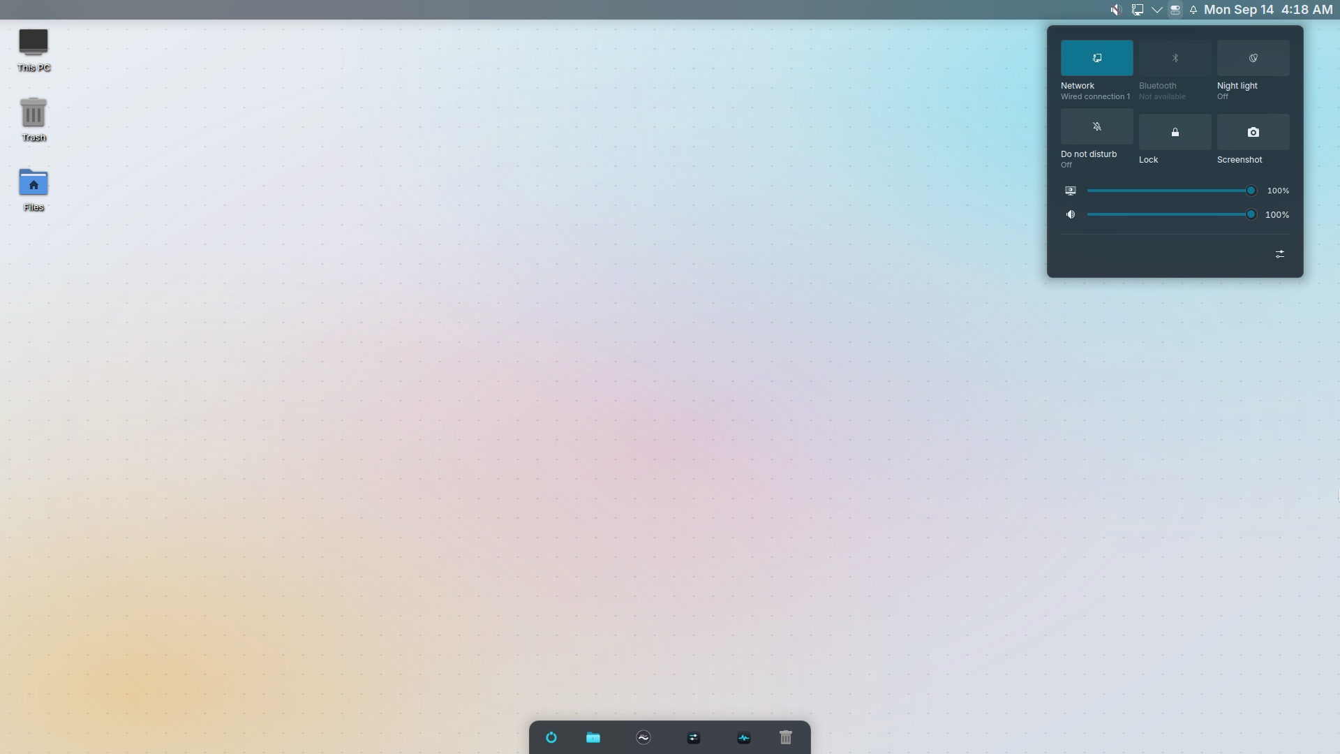 The Zenith desktop